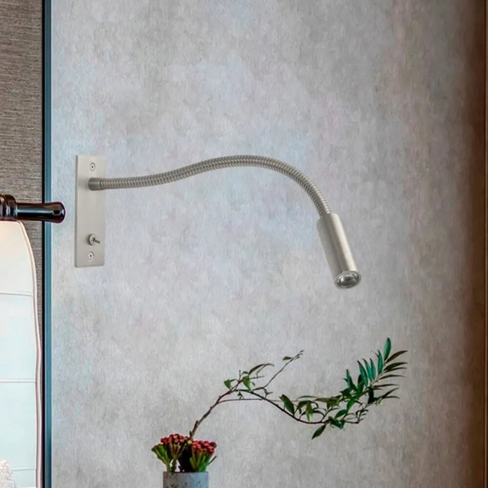 Lampe murale LED flexible et ajustable pour lecture, chevet de chambre, éclairage intérieur design.