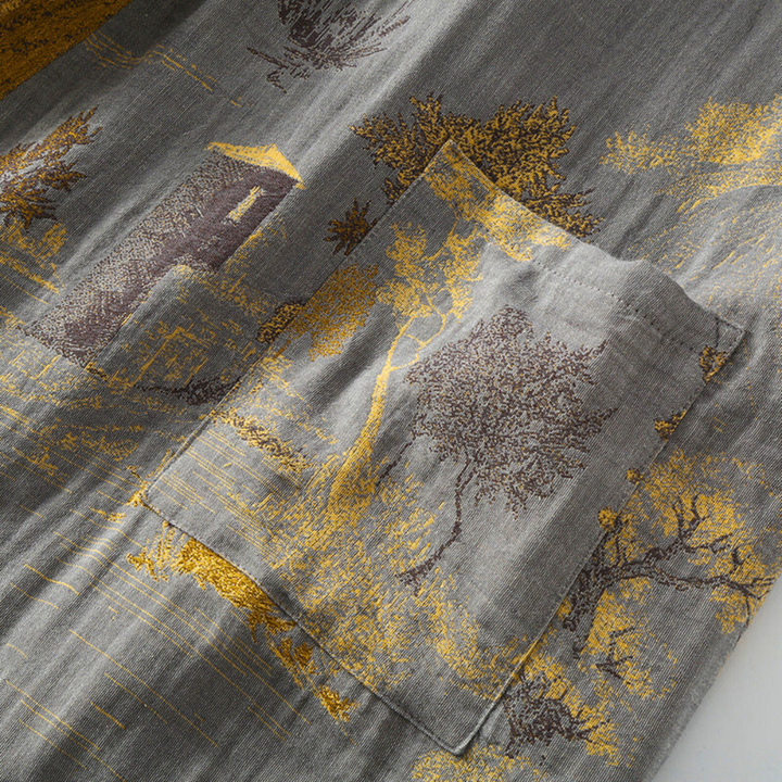 Kimono peignoir élégant et doux en coton naturel, parfait pour le spa ou les matins à la maison.