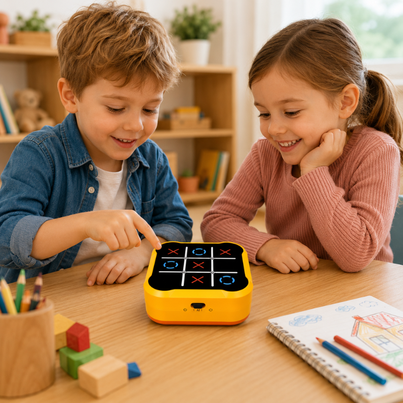 Morpion BOLT interactif, défis illimités. Un jeu électronique familial pour la logique et la stratégie.
