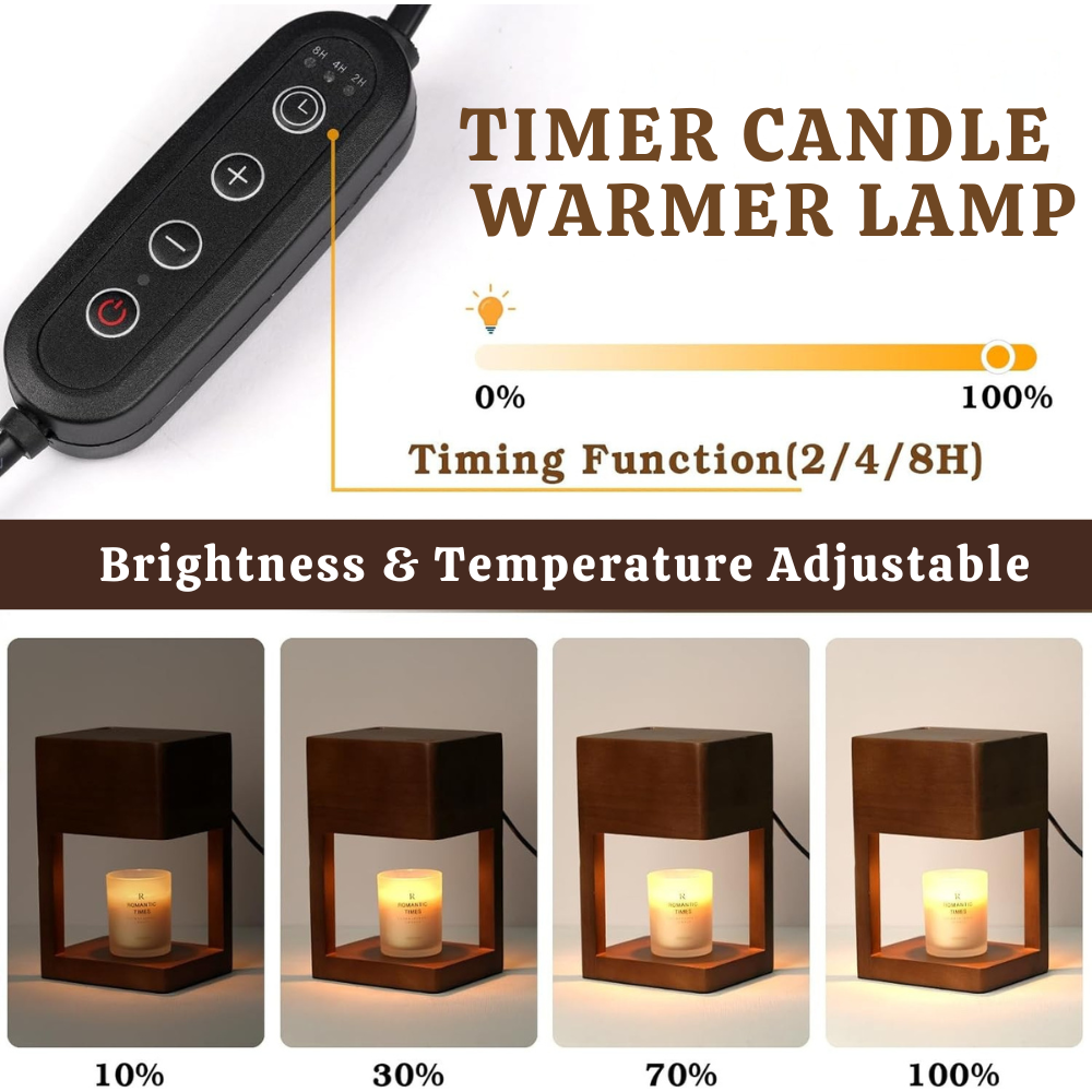 Lampe de table réchauffe-bougie, design scandinave, idéale pour diffuser un parfum d'ambiance.