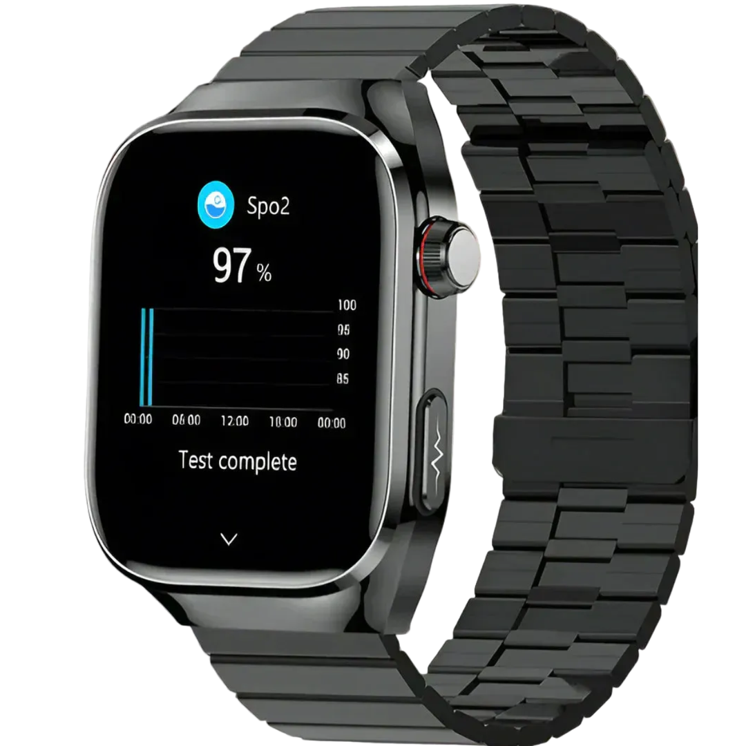 Montre AeroPulse au poignet, affichant fréquence cardiaque, adaptée au sport et bien-être.