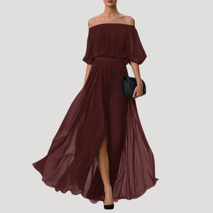 Superbe robe longue femme plissée, élégante et décontractée pour toute soirée ou occasion spéciale.
