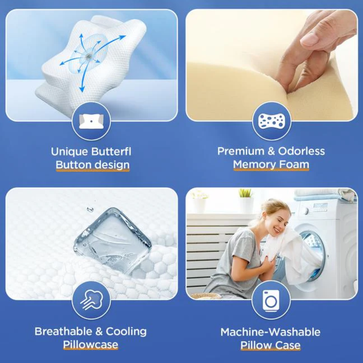 Coussin anti-ronflement adultes, hommes et femmes, mousse à mémoire ergonomique pour meilleur sommeil.