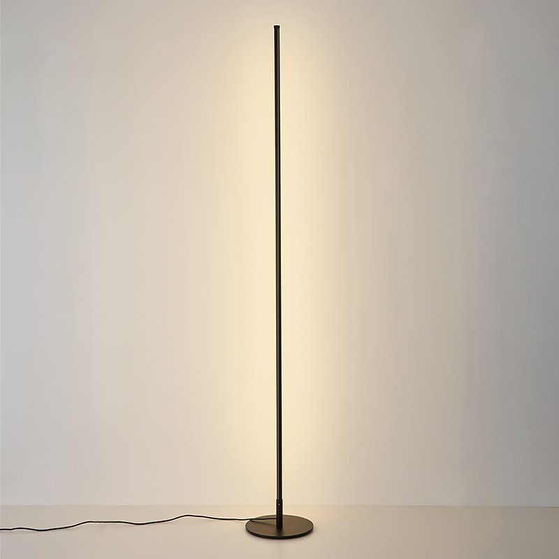 Lampe sur pied LED moderne et minimaliste pour salon, éclairage d'ambiance ajustable, design élégant.