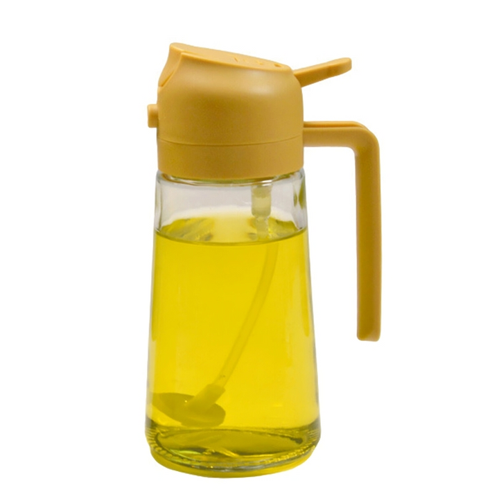 Distributeur OilLux en verre et ABS, spray d'huile précis pour une cuisson légère et santé.