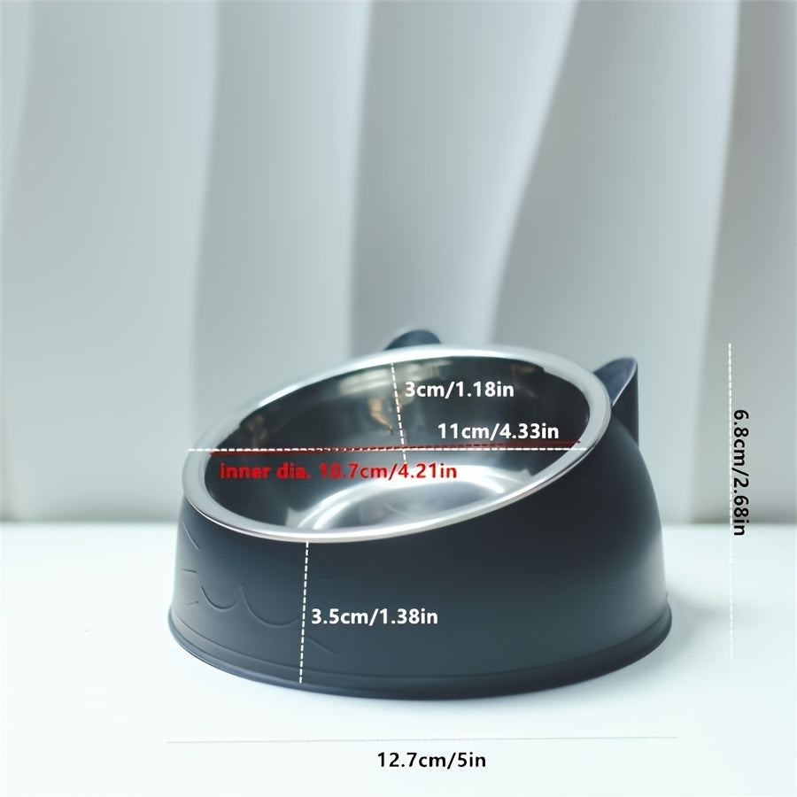 Bol double surélevé en inox antidérapant pour chien, idéal pour l'alimentation et le confort digestif.