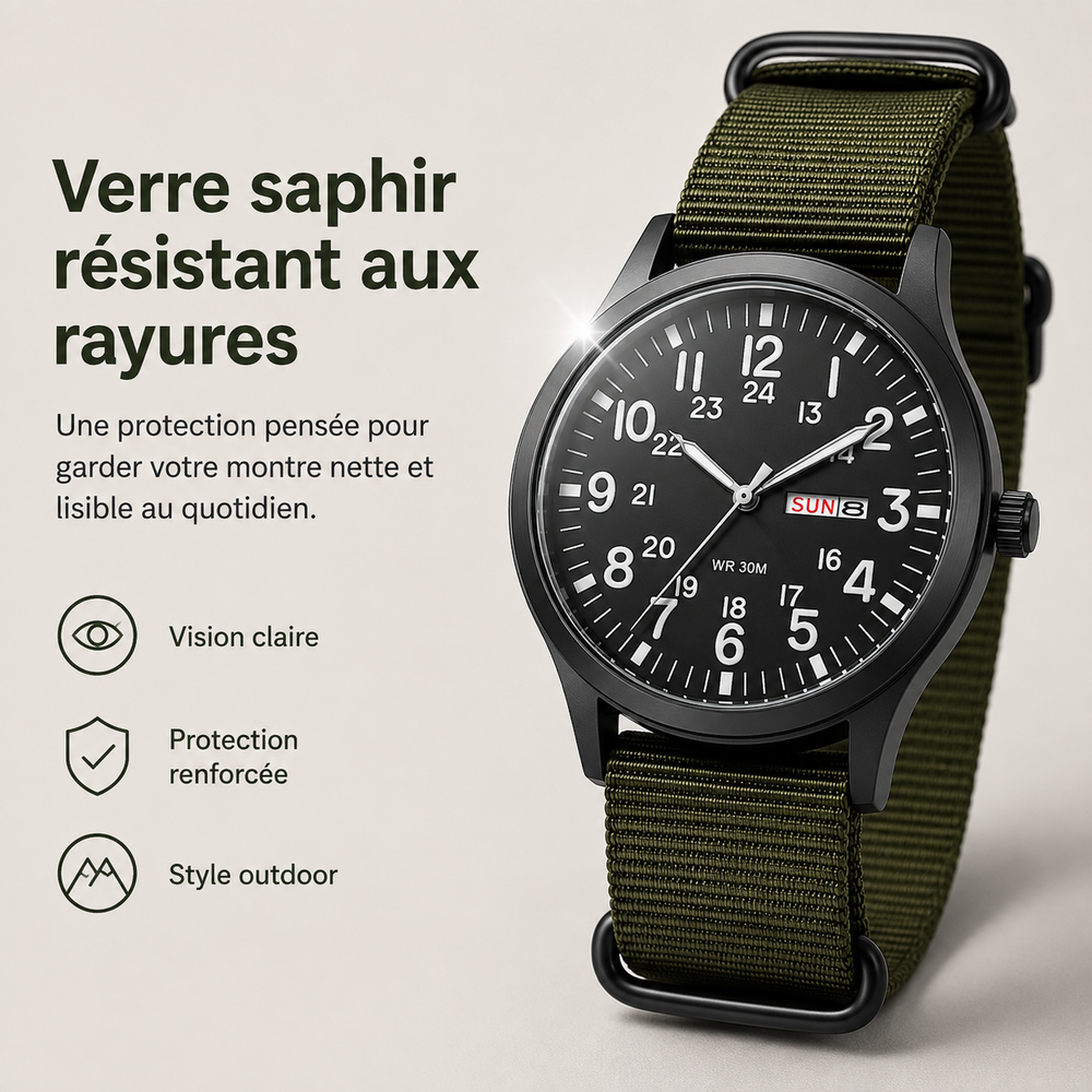 Montre sport homme résistante, idéale pour les activités outdoor et l'aventure.