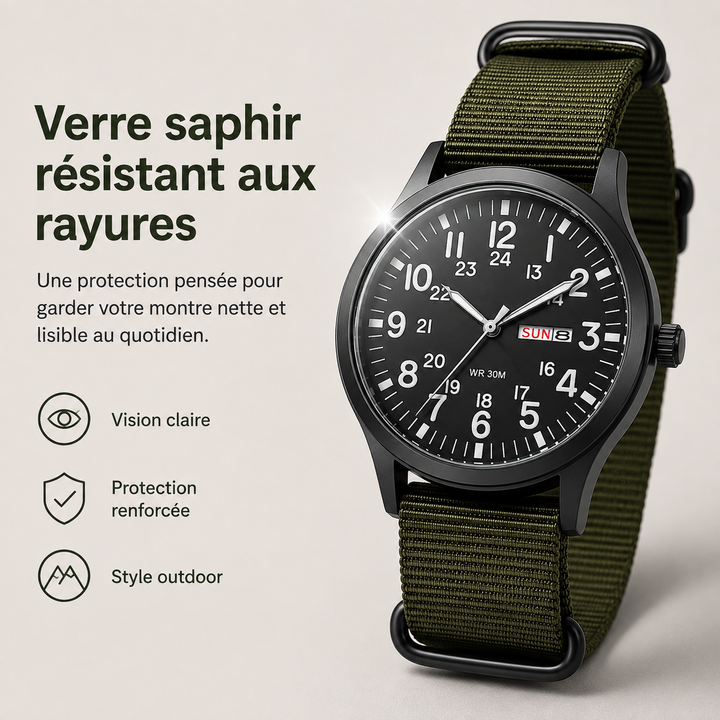 Montre sport homme résistante, idéale pour les activités outdoor et l'aventure.