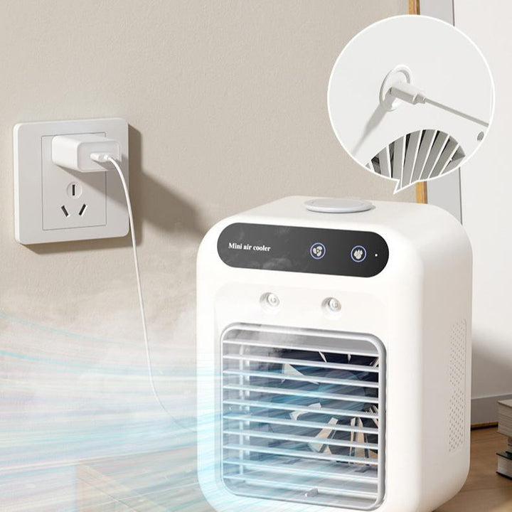 Refroidisseur d'air personnel portable, apporte une fraîcheur bienvenue en été. Mini climatiseur idéal pour votre espace.