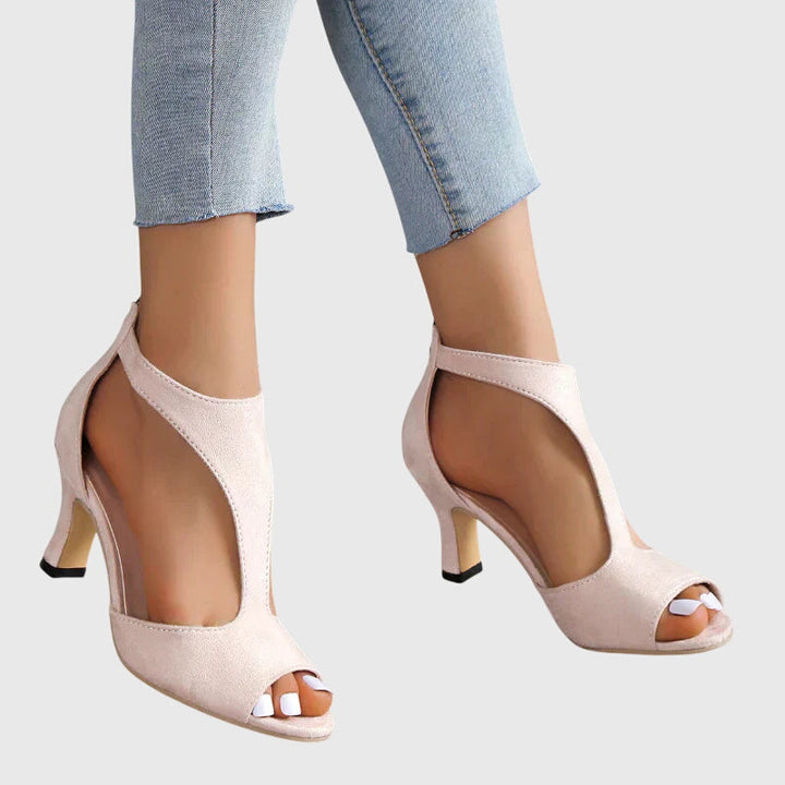 Élégants talons orthopédiques femme roses, parfaits pour la mode et le confort tout au long de la journée.