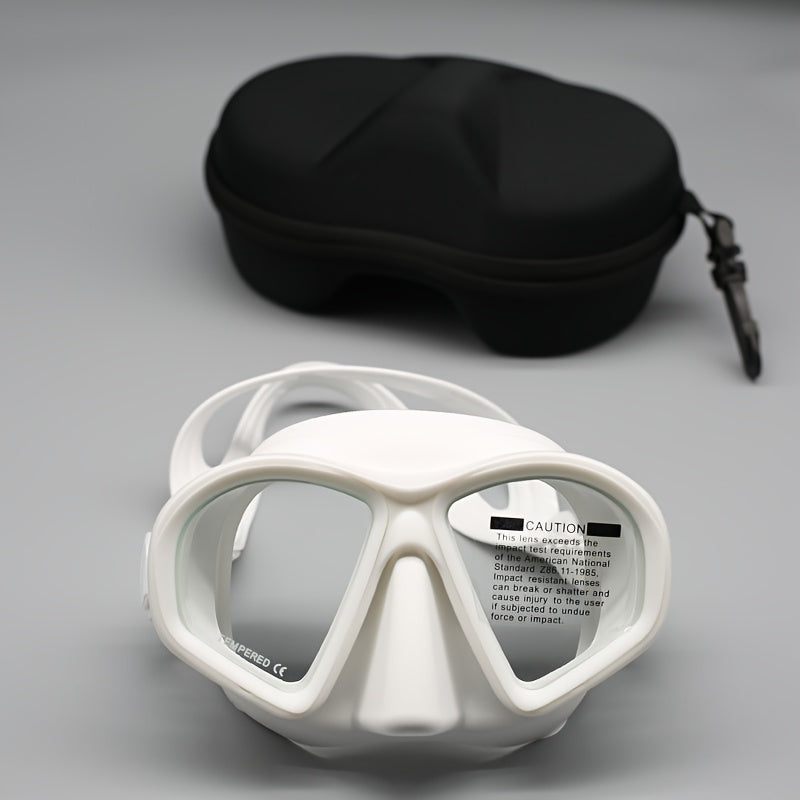 Masque de plongée avec verre trempé et anti-buée, intégrant une fixation caméra, pour une exploration facile.