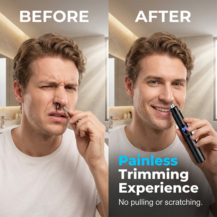 Appareil de toilettage compact pour nez et oreilles, conception hygiénique. Soin facile et précis.