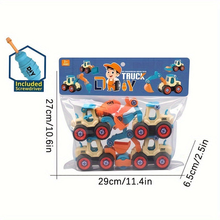 Jouet éducatif de montage : kit construction camion en plastique pour enfant, favorise l'apprentissage manuel.