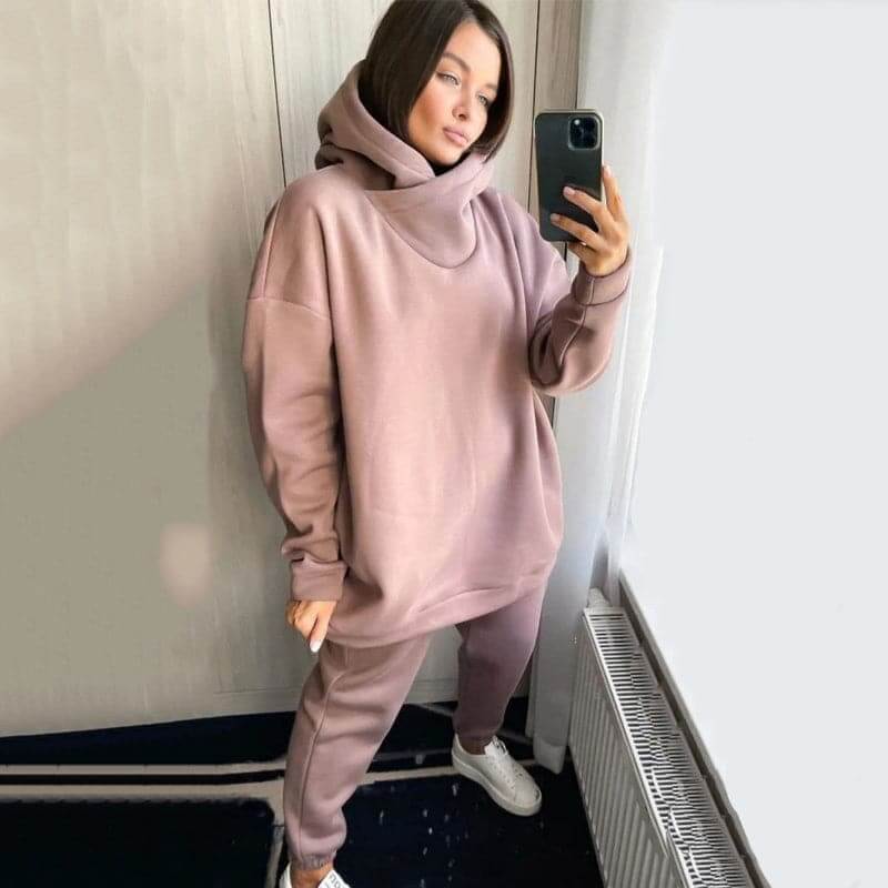 Dames Mjuk Oversize Hoodieset - Komfort & Värme