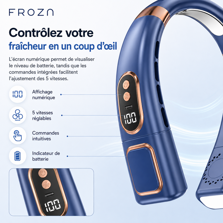 Technologie numérique pour ce ventilateur portable, parfait contre la chaleur estivale.