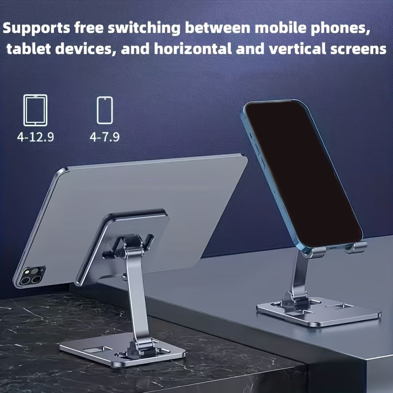 Vue latérale du support téléphone FLEXHOLD en métal argenté, ajustable pour un angle de vue parfait.