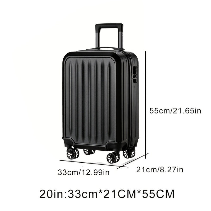 Valise compacte rigide 4 roulettes, idéale pour cabine avion, légère et sécurisée pour vos déplacements.