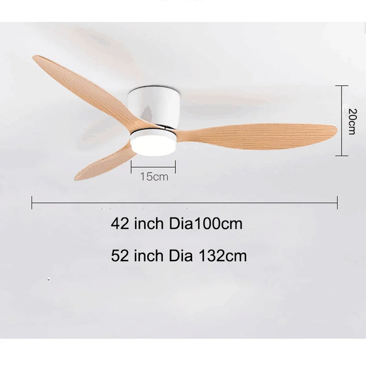 Ventilateur de plafond intelligent avec télécommande pour ajuster vitesse et lumière LED, idéal maison moderne.