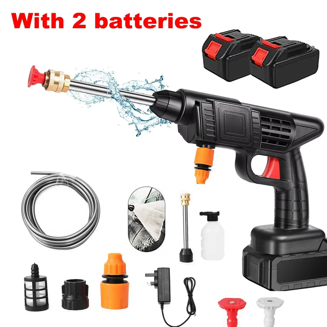 Kit complet nettoyeur haute pression sans fil avec batterie lithium. Nettoyage auto, jardin, terrasse optimal.