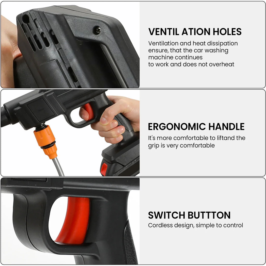Nettoyeur haute pression sans fil portable, léger et compact, parfait pour le nettoyage extérieur partout.