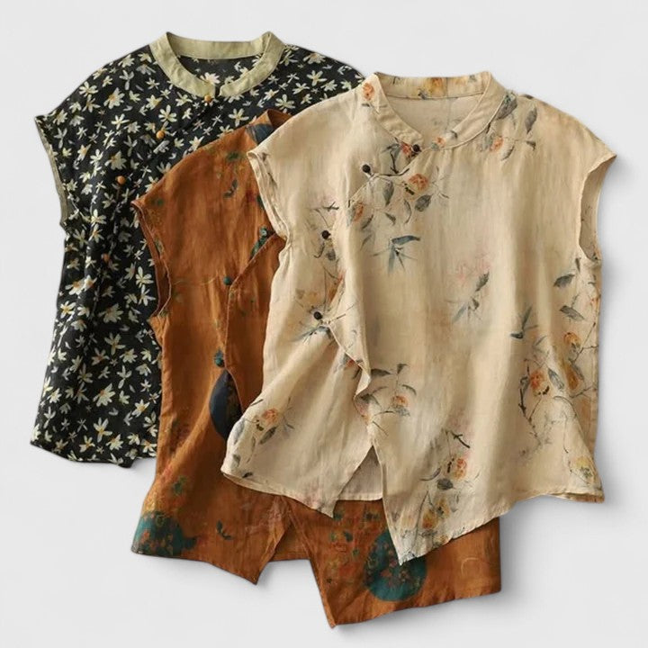 Haut élégant femme, chic et polyvalent pour un look moderne. Idéal mode printemps-été, décontracté ou habillé.