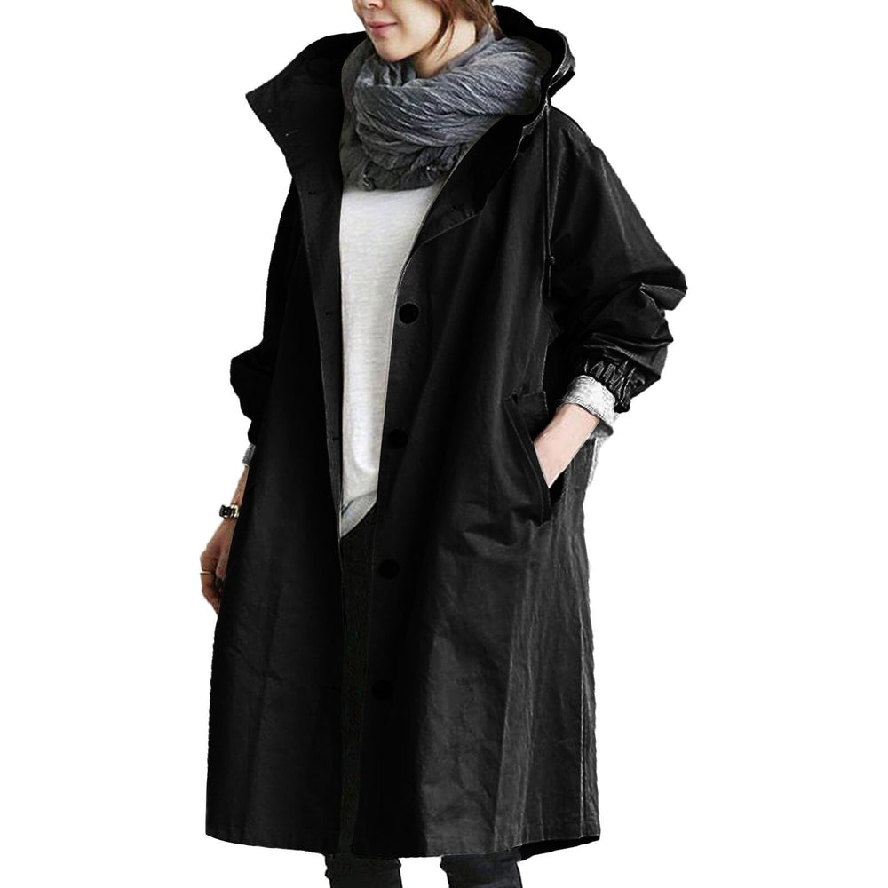 Veste de pluie femme coupe-vent, style trench-coat, parfaite pour le plein air et la mode saisonnière.
