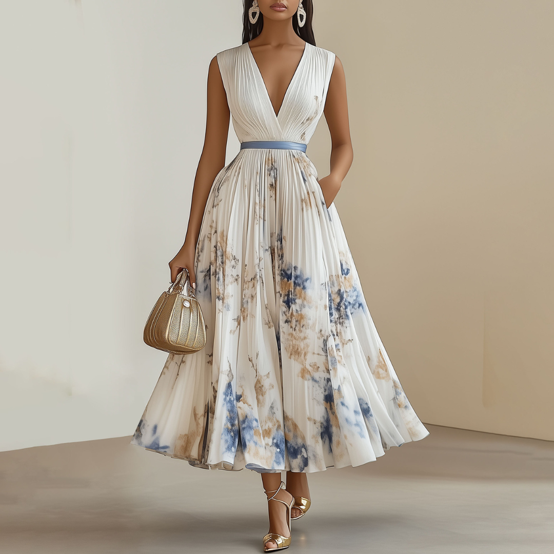 Robe longue fleurie élégante pour femme, cérémonie, cocktail, mariage. Fluide et confortable pour occasions spéciales d'été.