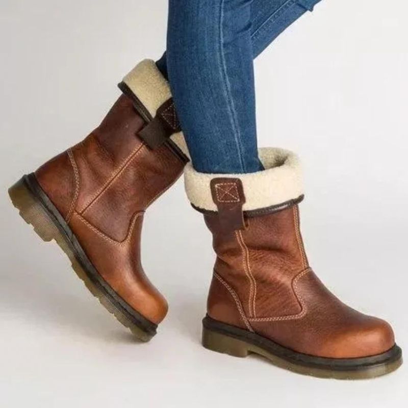 Bottes d'hiver douillettes Thea pour femmes, style cheville, chaudes et confortables pour la mode hivernale.