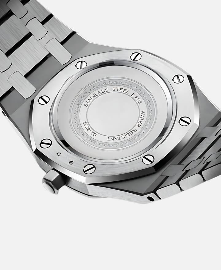 Montre bracelet homme design classique, cadran anthracite. Acier inoxydable, luxe abordable et élégant.