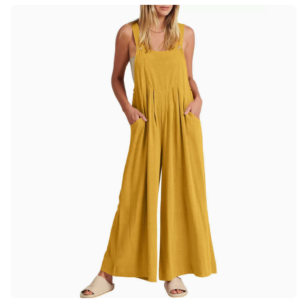 Combinaison salopette décontractée femme, coupe ample et tissu doux pour un confort optimal au quotidien.