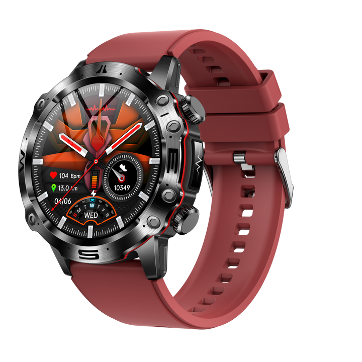 Vue détaillée des capteurs de la montre connectée, technologie avancée pour le suivi cardiaque et santé.