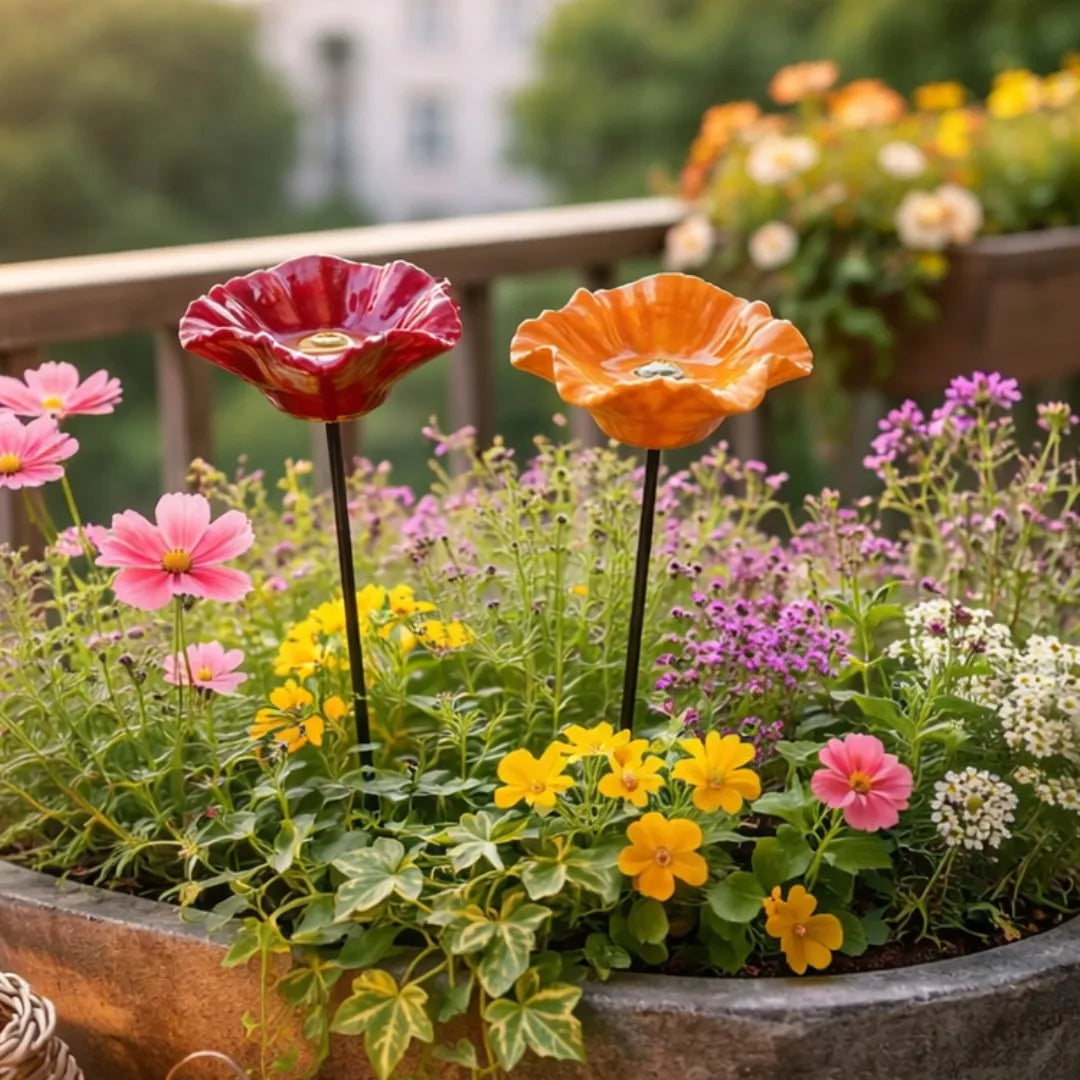 Abreuvoir écologique en céramique pour abeilles, embellit le jardin tout en protégeant les pollinisateurs.