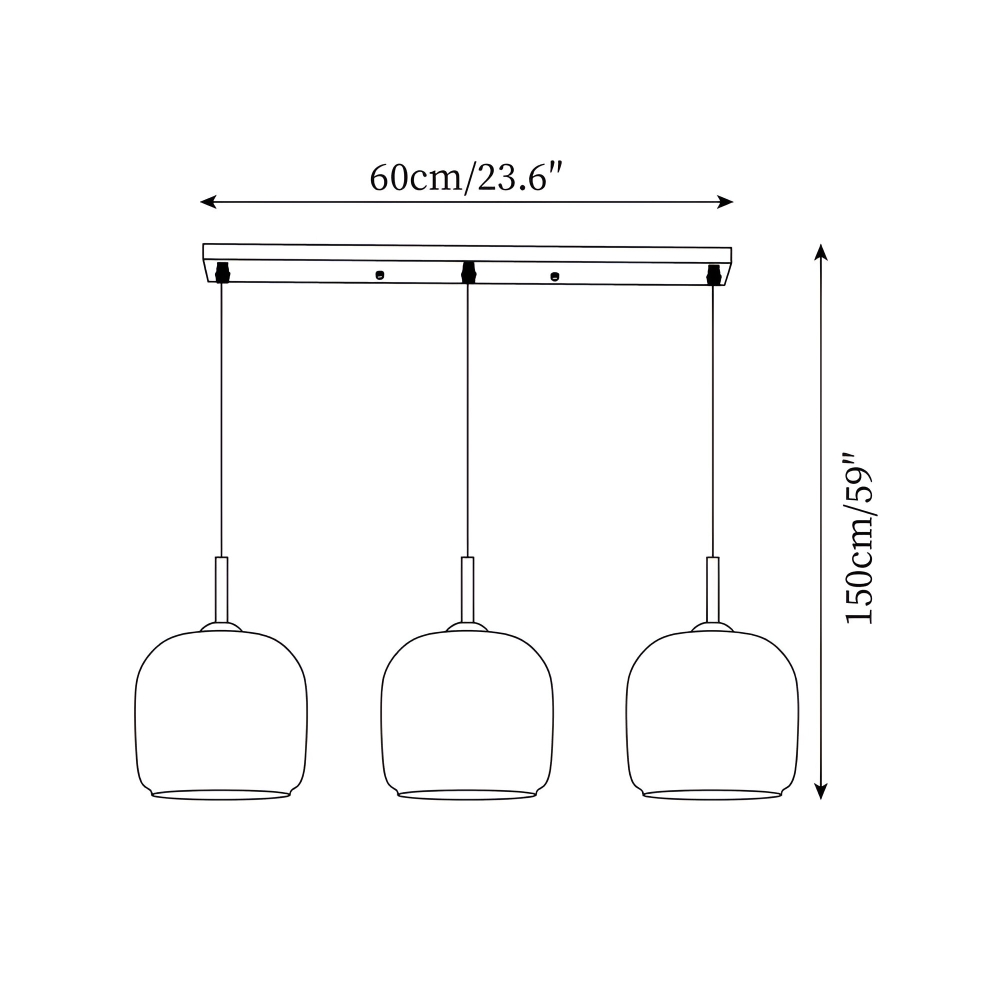 Suspension Acro réglable, verre fumé noir/gris, apportant une lumière chaude à votre intérieur chic.
