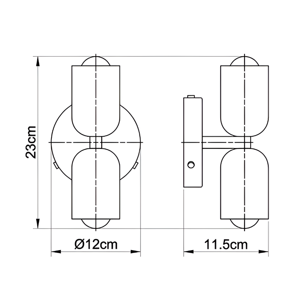 Lampe murale DualGlow élégante, double éclairage, idéale pour créer un point focal lumineux.