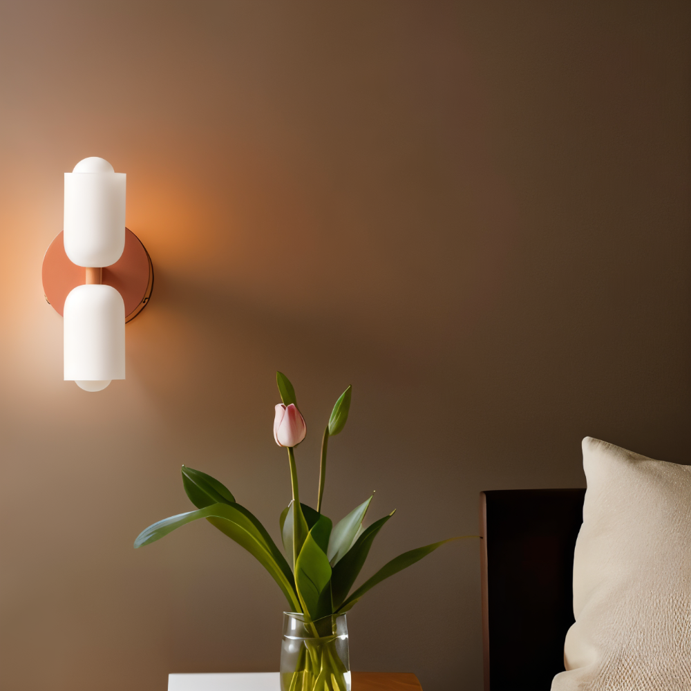 Luminaire mural LED DualGlow, double faisceau lumineux, idéal pour décoration scandinave.