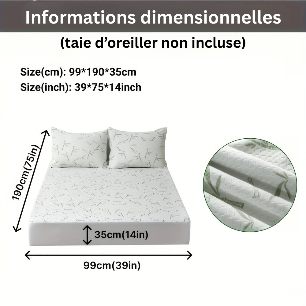 Solution rafraîchissante : protège-matelas en bambou, respirant et hypoallergénique.