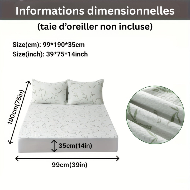 Solution rafraîchissante : protège-matelas en bambou, respirant et hypoallergénique.