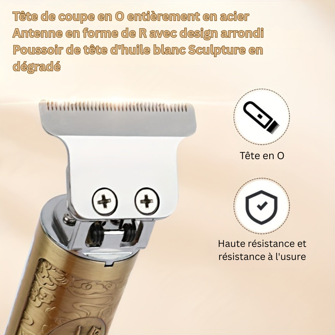 Tondeuse rechargeable GroomLux pour homme, sans fil, lame T, garantissant une coupe de cheveux et barbe précise.