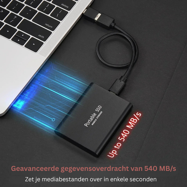 Disque dur SSD portable 128 Go compact en aluminium, pour un stockage externe fiable et rapide via USB-C.