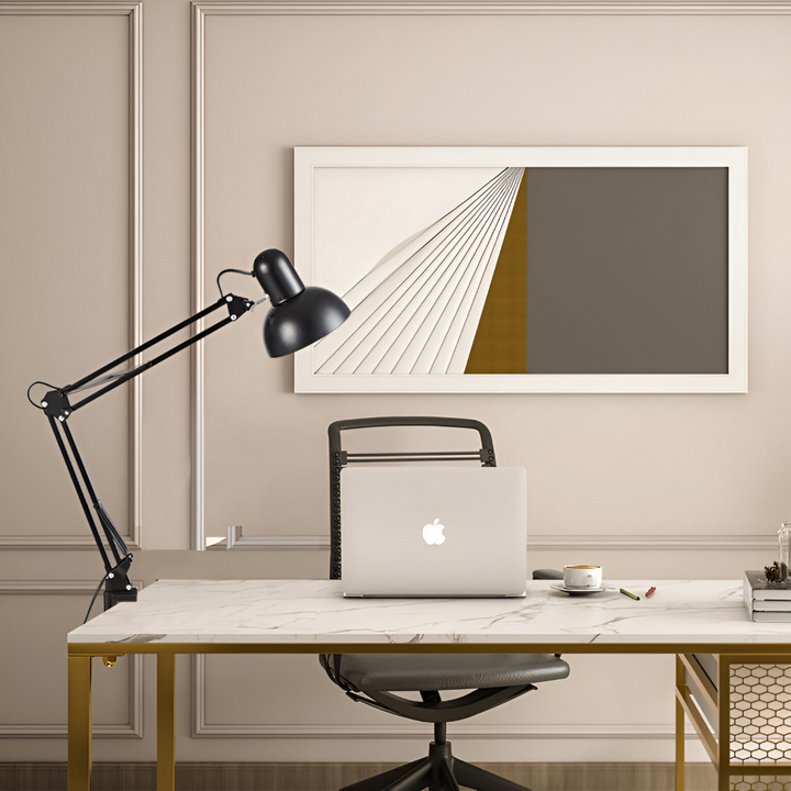 Éclairage LED de travail et lecture. Lampe de bureau flexible avec pince et bras réglable moderne.