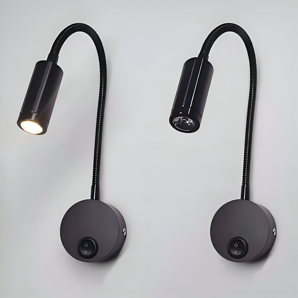 Lampe murale LED design avec col de cygne réglable, éclairage optimal pour la lecture.