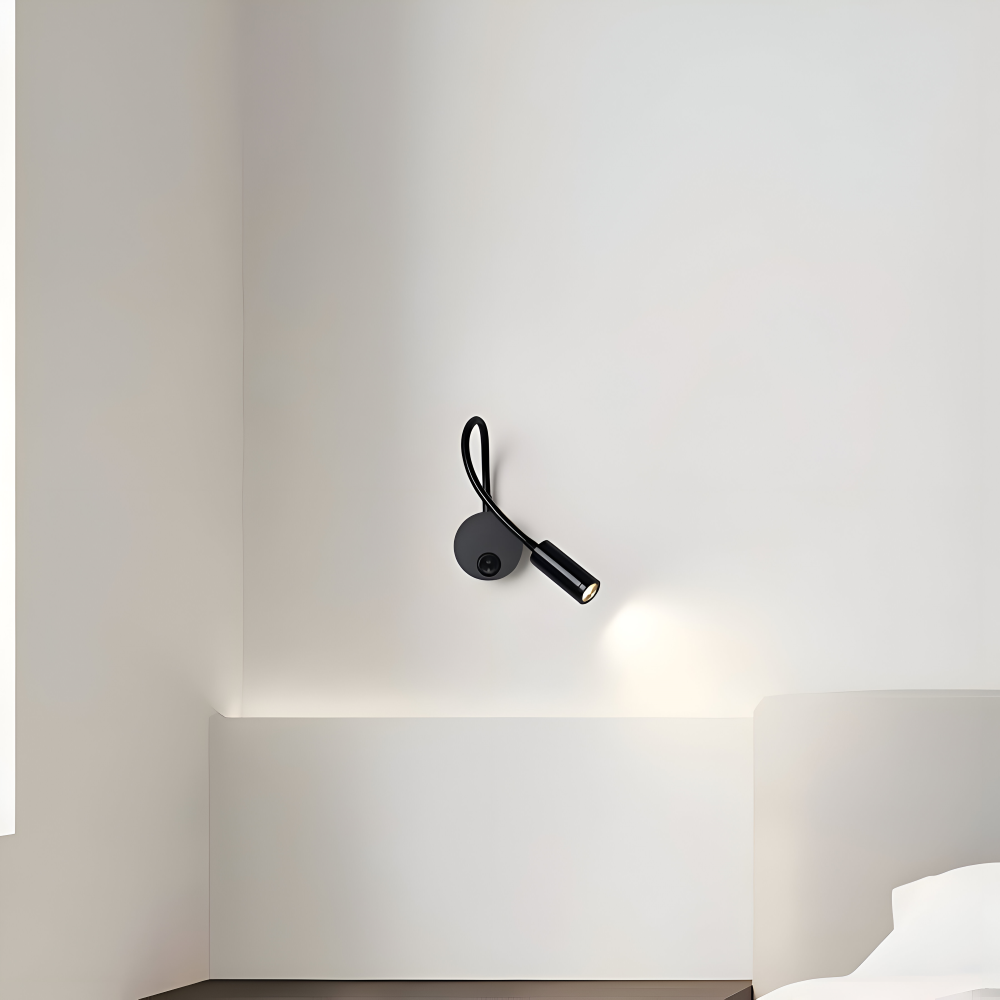 Lampe murale LED pour chambre, col de cygne réglable pour lecture confortable.