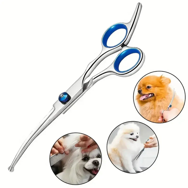 Ciseaux de toilettage de précision pour chiens et chats, en inox, avec bouts de sécurité pour animaux.