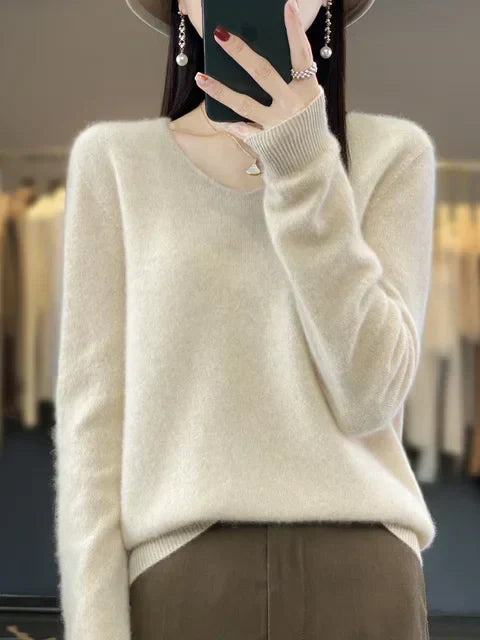 Pull femme confortable à manches longues, tricot doux pour une mode féminine élégante chaque jour.