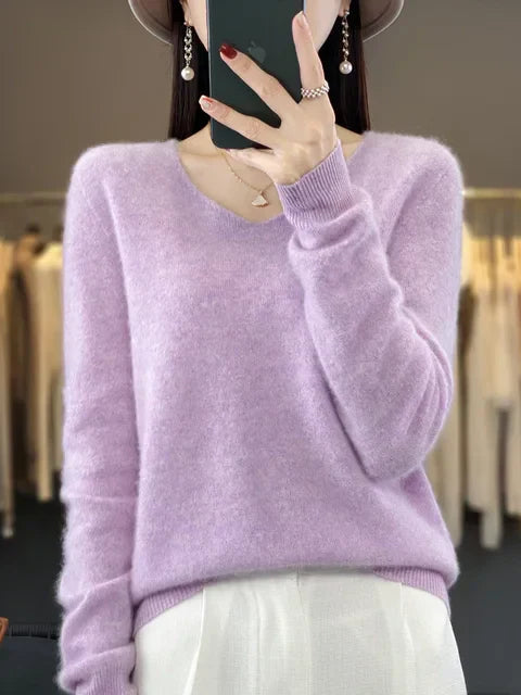 Pull femme tricoté à manches longues, élégant et confortable, un essentiel mode féminine.