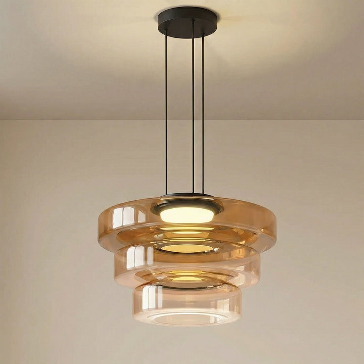 Lampe suspension moderne style Bauhaus nordique, idéale pour éclairage de salon contemporain.
