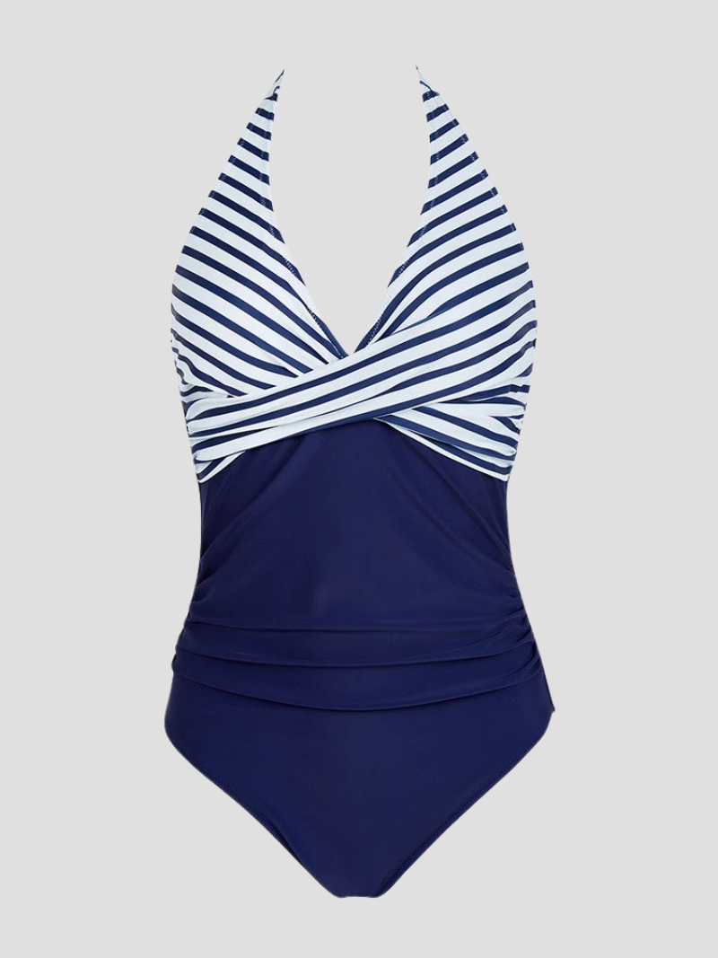 Maillot de bain femme tendance, style moderne, dos nu élégant. Parfait pour la plage et la piscine en été.