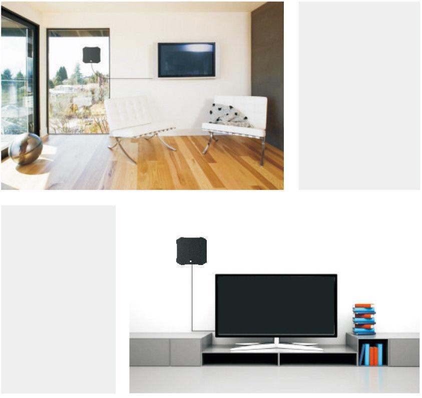 Branchez et regardez! Antenne intérieure HDTV pour TV gratuite instantanée et réception numérique.