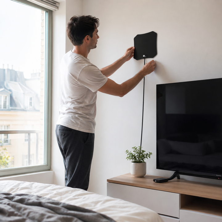 Dites adieu aux abonnements! Antenne intérieure pour TV gratuite et réception de qualité 4K.