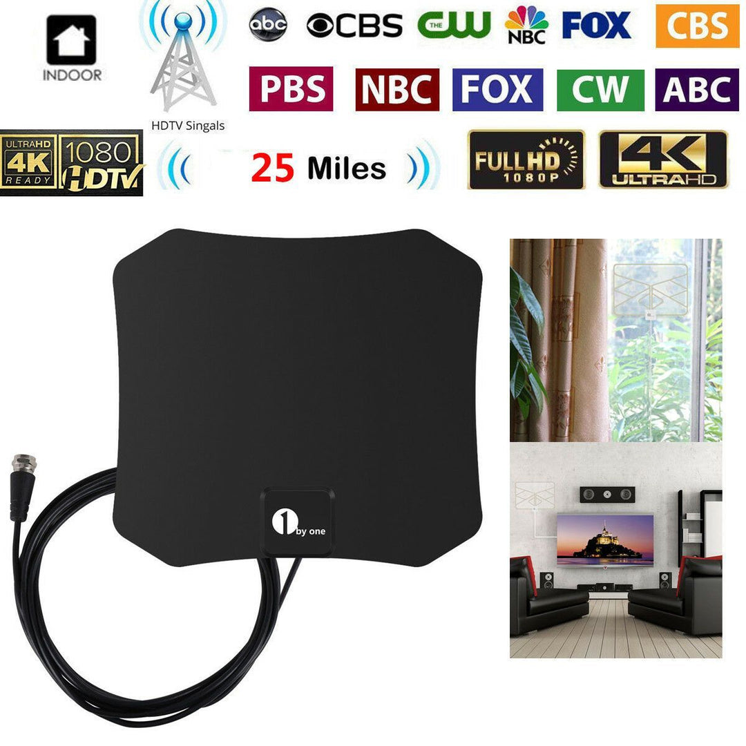 Antenne intérieure moderne pour une expérience TV gratuite, de qualité 4K et installation simple.